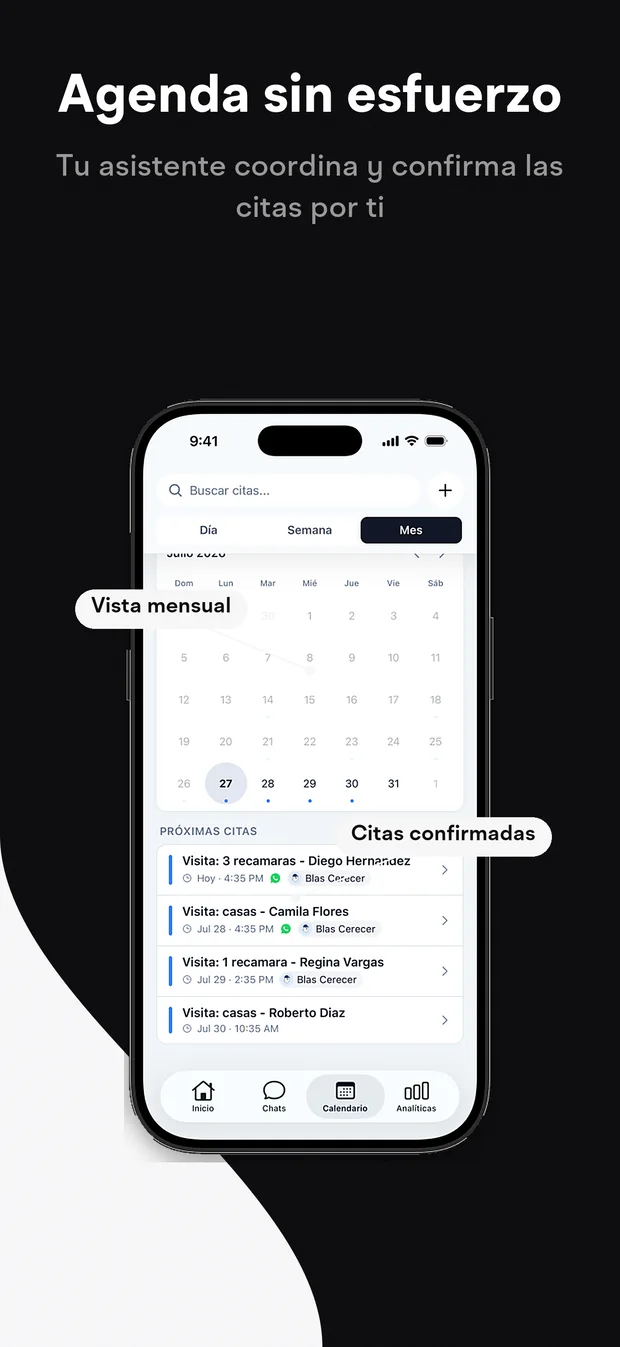 Agenda: tu asistente coordina y confirma las citas por ti.